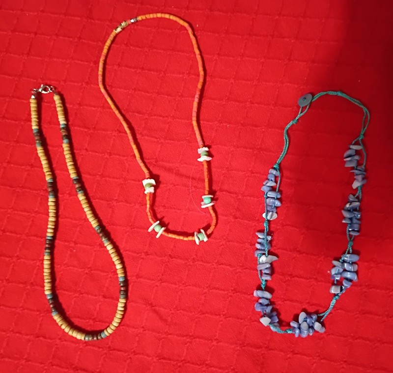 Shell Necklaces Set of Three Beaded Vintage 1980s