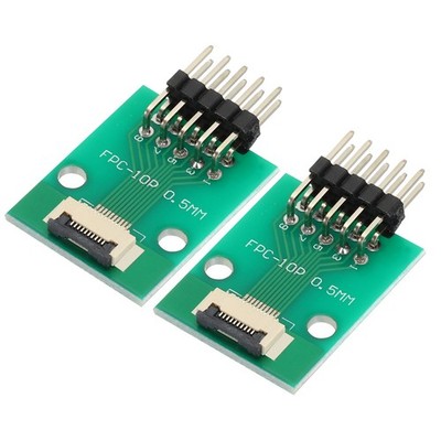 2pcs FFC FPC Connector Board 10 Pin Double Row Right Angle Pin Header Adapter