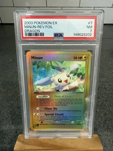 2003 Pokémon EX Minun Reverse Foil Dragon #7 PSA 7 New Cert