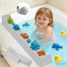 Silicone Bathtub Splash Guard with Suction Cups - Water Spill Prevention for Kid