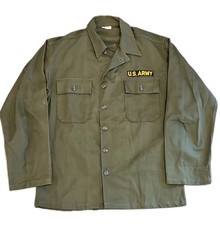 Vtg 60s US Army Shirt Military OG-107 Vietnam War 1961 Unissued NOS Mint Sateen