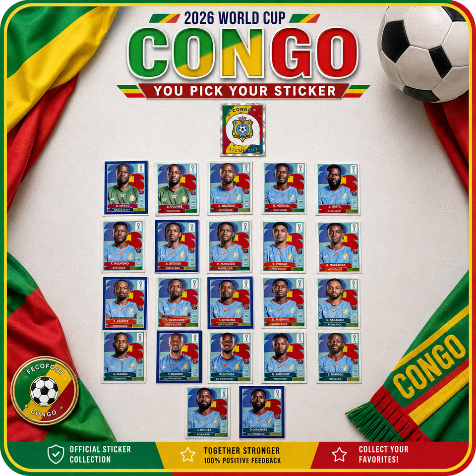 2026 100% Authentic Panini FIFA World Cup Congo DR Stickers Team — You Pick