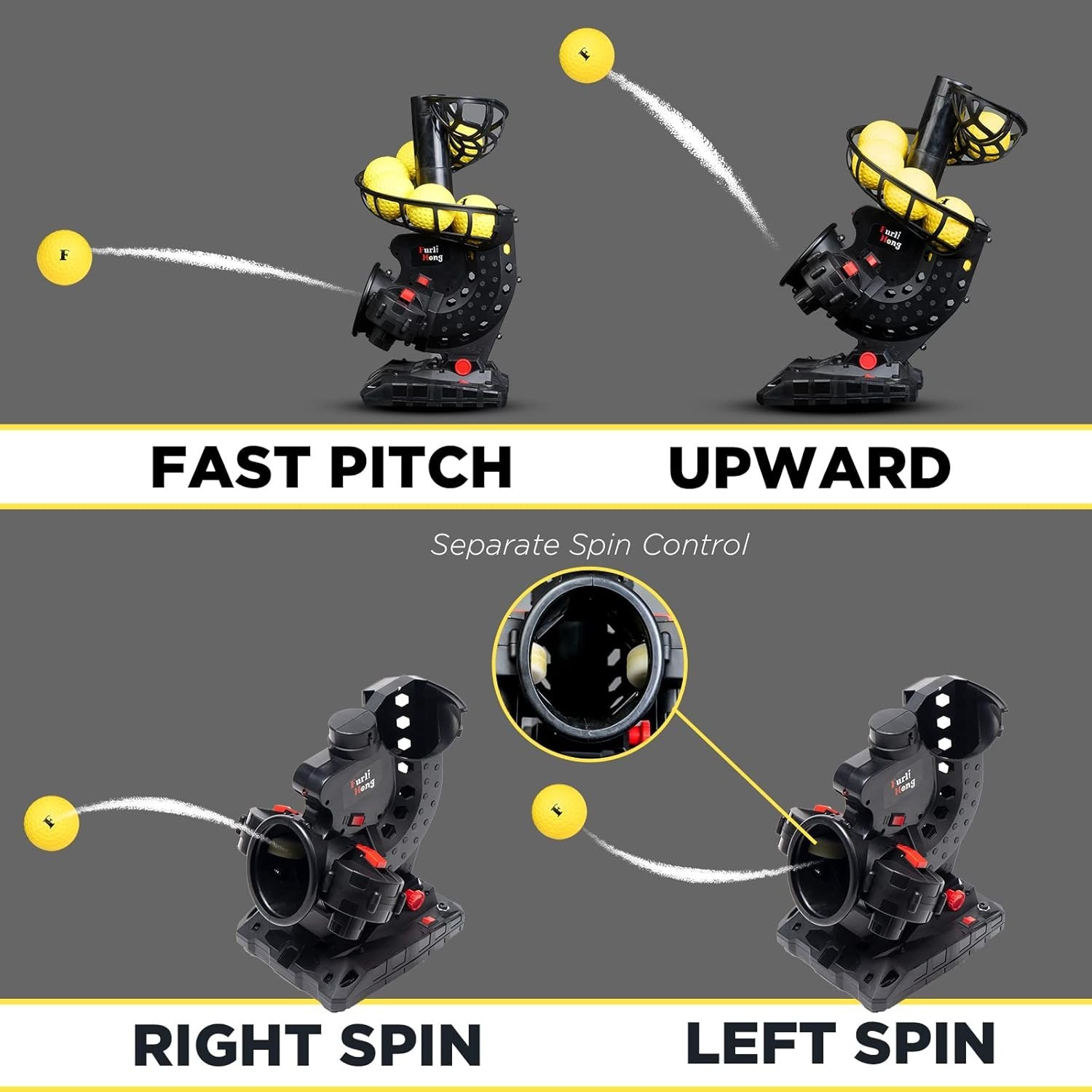 Upgraded Baseball Pitching Machine + 8 Balls