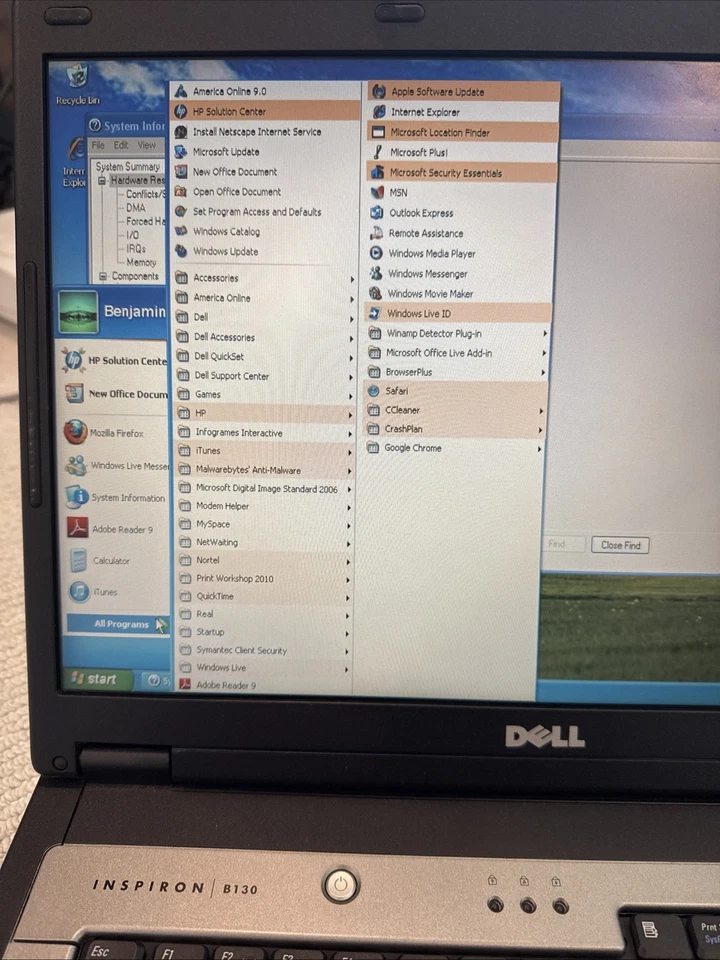 Notebook Dell Inspiron B130 – Pentium M 1.7GHz, 1GB RAM, HDD 60GB, DVD-RW, Windows - Imagem 3 de 4