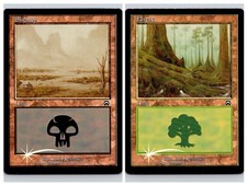 MTG Foil Basic Land Lot x3 - 1999 Beatdown Box Set - Mountain Forest Swamp LP