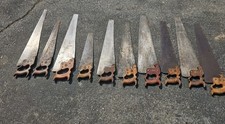 K875- ANTIQUE VINTAGE HAND SAW LOT- 10 Handsaws ALL DISSTON - No.12 , d8, etc