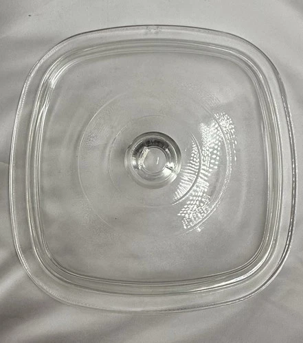Vintage PYREX/Corning Ware D6 Glass Lid Smooth Knob 7in Square Menuette P Series