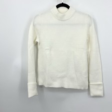 Ann Taylor Women Size XS Sweater Cream White Mock Neck Pullover Top Knit