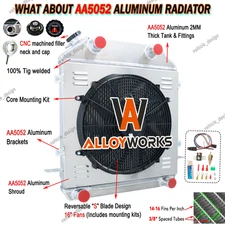 3Row Radiator+Shroud Fan+Relay Kits For 1939-1940 Ford Deluxe Pickup Truck V8