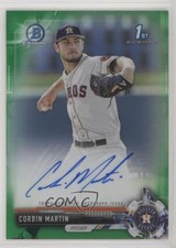 2017 Bowman Draft Chrome Pick Green Refractor 5/99 Corbin Martin Auto 4wf