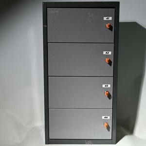 Precision Locker 4 Door Pistol Locker Steel Handgun Safe Wall Mount Gray w/ Keys
