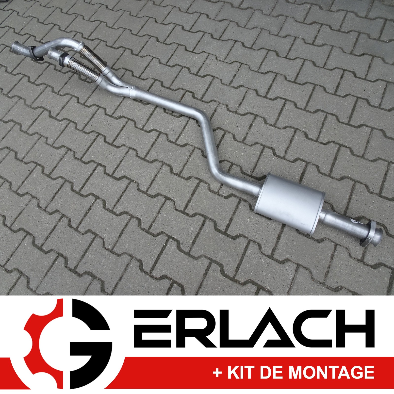 Silencieux avant pour Mercedes W124 300 D et TD en acier aluminisé