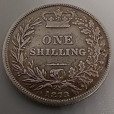 One Shilling 1873 Sterling Silver (.925)
