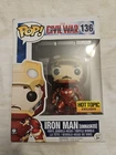Funko Pop! Iron Man ( Unmasked) 136 Hot Topic Exclusive ( Box Damage)