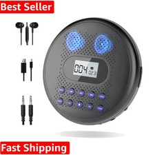 Multi-Format Portable CD Player for Car with Built-In Speakers  Headphones