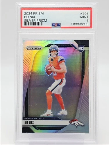 BO NIX 2024 PANINI PRIZM ROOKIE FOOTBALL SILVER B RC PSA 9 Q0004