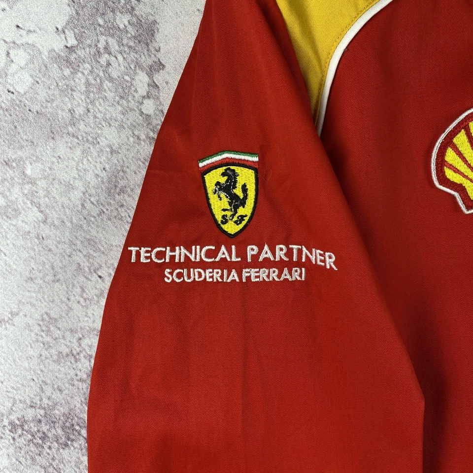 Vintage Ferrari Button Up Shirt Jacket Racing Formula F1 Shell Long Sleeve Cars - Image 4 of 4