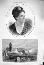 Salonica Turkish Cemetery Titiens Majest 1876 Original Antique Print