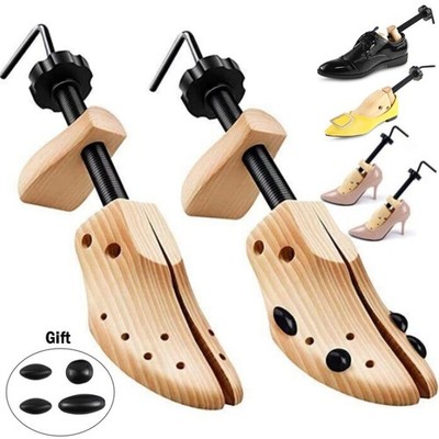   2025 One Pair 2-way Wooden Adjustable Shoe Stretcher for Men Women Size 9-13