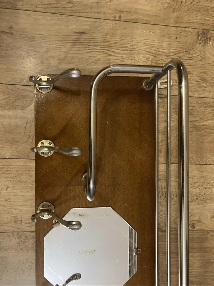 Ancien Grand Vestiaire Style SNCF porte manteau chapeau Chrome Crochet Bistrot - Photo 2/4