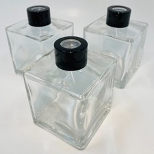 3 X Reed Diffuser Bottles Square Empty Bottle Large Decorative Fragrance & Aroma