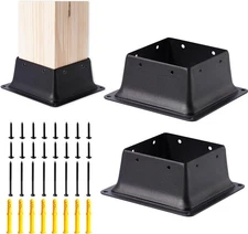 4 x 4 Post Base, 2 Pcs (Inner Size 3.6"x3.6"Deck Post Base) Heavy 3.6X3.6-2PCS