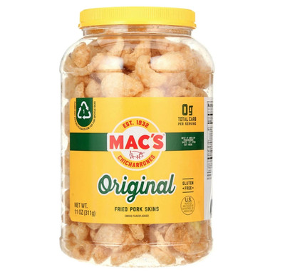 Mac's Original Fried Pork Skins 11oz Barrel