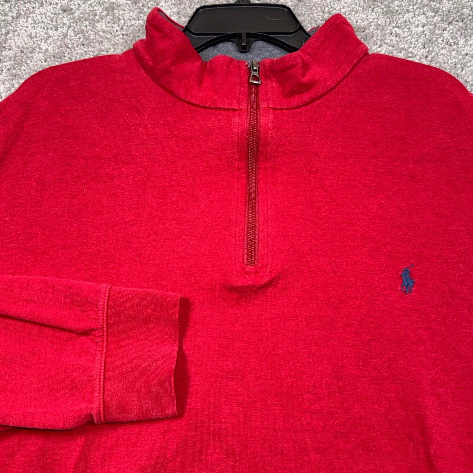 Polo Ralph Lauren Red Quarter Zip Pullover Sweatshirt Mens 3XLT
