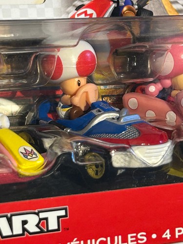 Hot Wheels MARIO KART Die-Cast 4 PACK TANOOKI MARIO TOADETTE CAT PEACH & TOAD - Picture 5 of 7