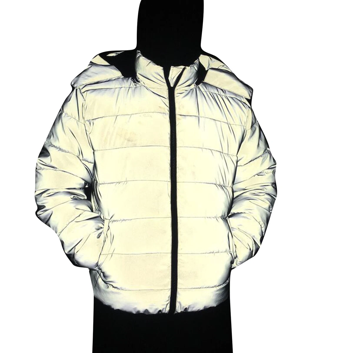 Glow Hip Hop Coat Grey Reflective Jacket For Women Women Lightweight Jacket
