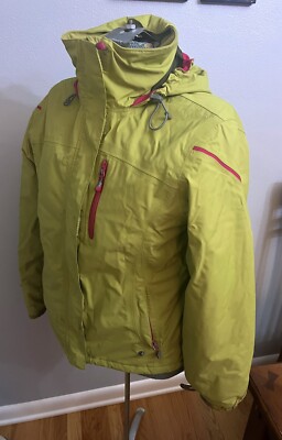 Lands End Jacket Women’s Small Green Parka Hooded Ski Snowboard Rain Coat 