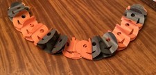 Jack O Lantern Orange and Black Tissue Paper Pumpkin Garland 8Ft USA Halloween