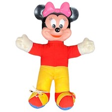 Vintage Mattel Disney Learn to Dress Minnie Mouse 1989 Plush Plastic Toy Doll