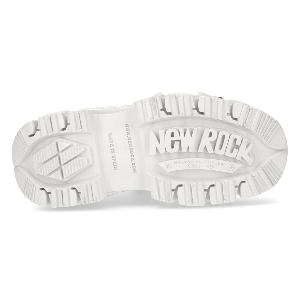 New Rock Boots M-TANK106-C1 Unisex White 100% Leather Goth Platform Punk