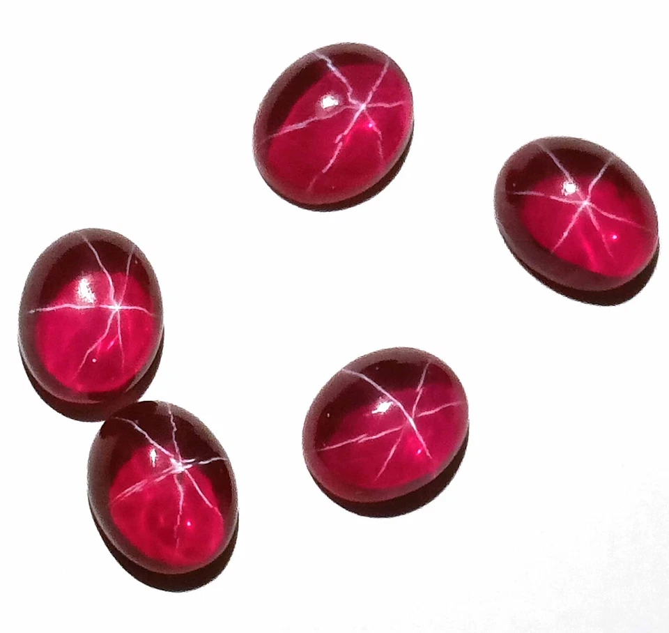 Unique Star Pink Ruby 6 Rays Oval Shape 5 Ct Each Piece Certified Loose Gems JKE - Image 3 of 4