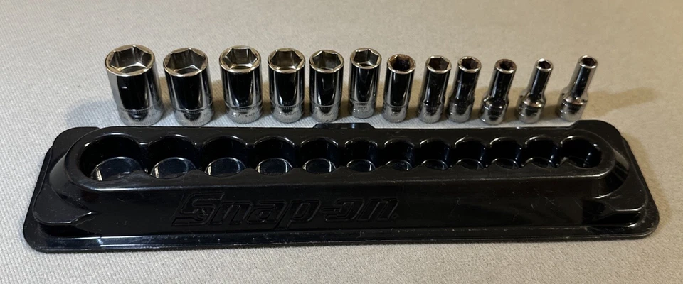 Snap-On 12pc Metric Socket Set PAKTY263 Magnetic Tray 5mm to 15mm - Image 2 of 4