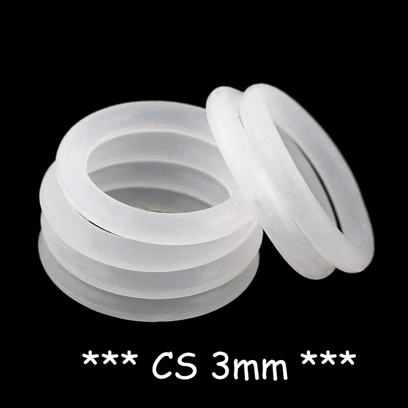 Food Grade O Ring 3mm Cross Section Clear Silicone Rubber O Rings