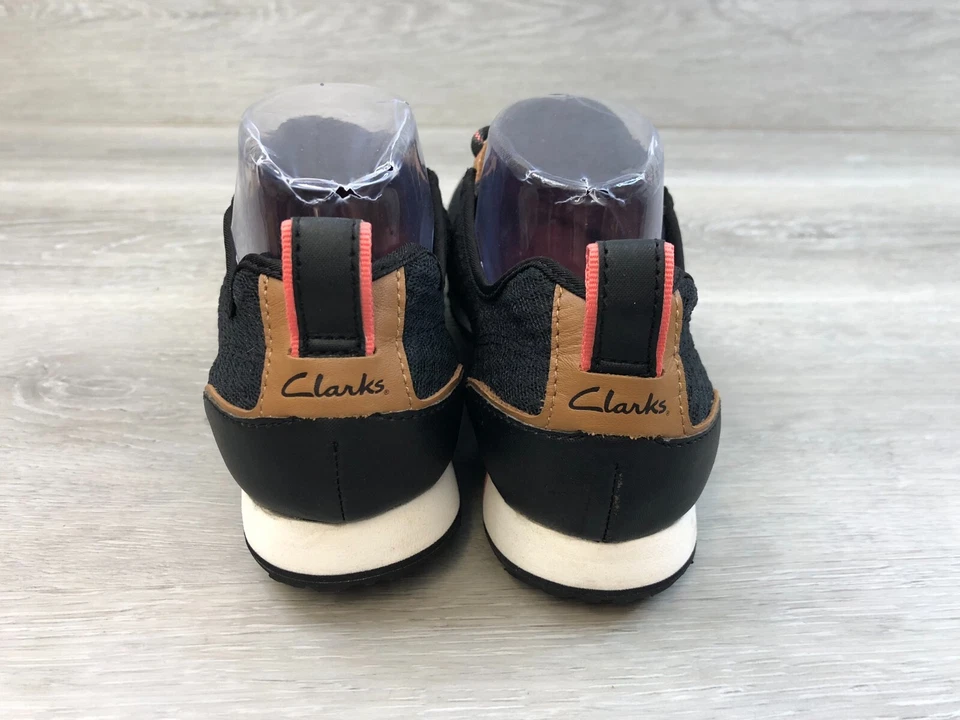 Clarks Incast Mujer Tenis Negro Malla 10 Zapatos Con Cordones Informales Cómodos Foto 3 de 4