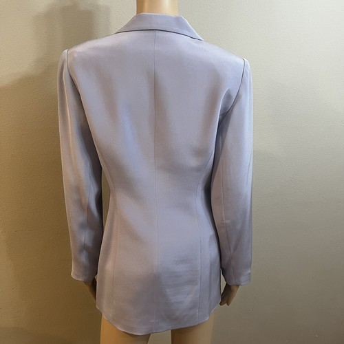 Hugo Buscati Jacket Blazer 100% Silk Button Lined Collared Lavender Purple Sz 8 - Picture 5 of 7