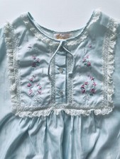 Vintage Barbizon Cuddleskin Long Nightgown Women's Medium Baby Blue Nylon