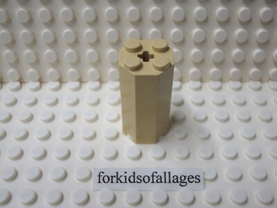 Lego Octagonal Brick 2x2x3 1/3 Tan #6037 Column (5988 Pharaoh's Forbidden Ruins)