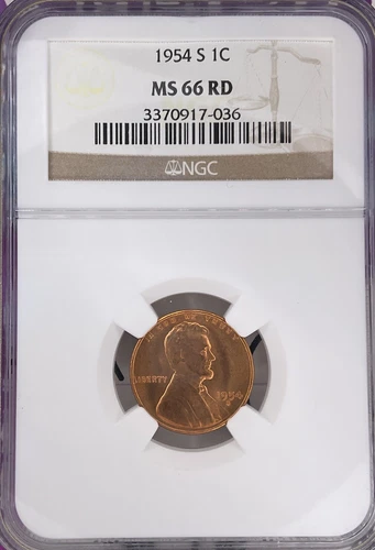 Ngc 1954 S Wheat Penny Ms66