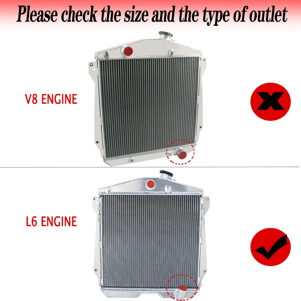 For 43-1948 Chevrolet Fleetline Stylemaster L6 3 Row Radiator Shroud Fan Relay. Foto 2 de 4