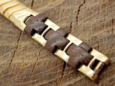 NOS Kestenmade Vintage Watch Band Expansion Unused Gold Filled & Wood Bar End
