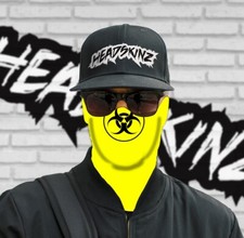 FACE MASK / BANDANA - BIOHAZARD YELLOW - Outdoors, Motorbike, Fishing, Camping 