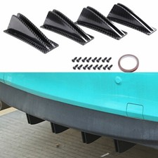 Universal Curved Rear Bumper Spoiler Splitter Canard Shark Fins Wing Carbon Look Universal Curved Rear Bumper Spoiler Splitter Canard Shark Fins Wing Carbon Look