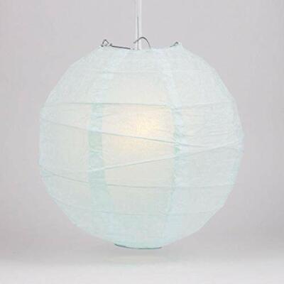 Quasimoon 8'' Artic Blue Irregular Ribbed Paper Lantern (10 PACK) by PaperLant...