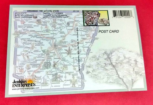 Vintage Old Postcard (2) ARKANSAS The Natural State Map Landmark Highway Ozarks - Picture 5 of 7