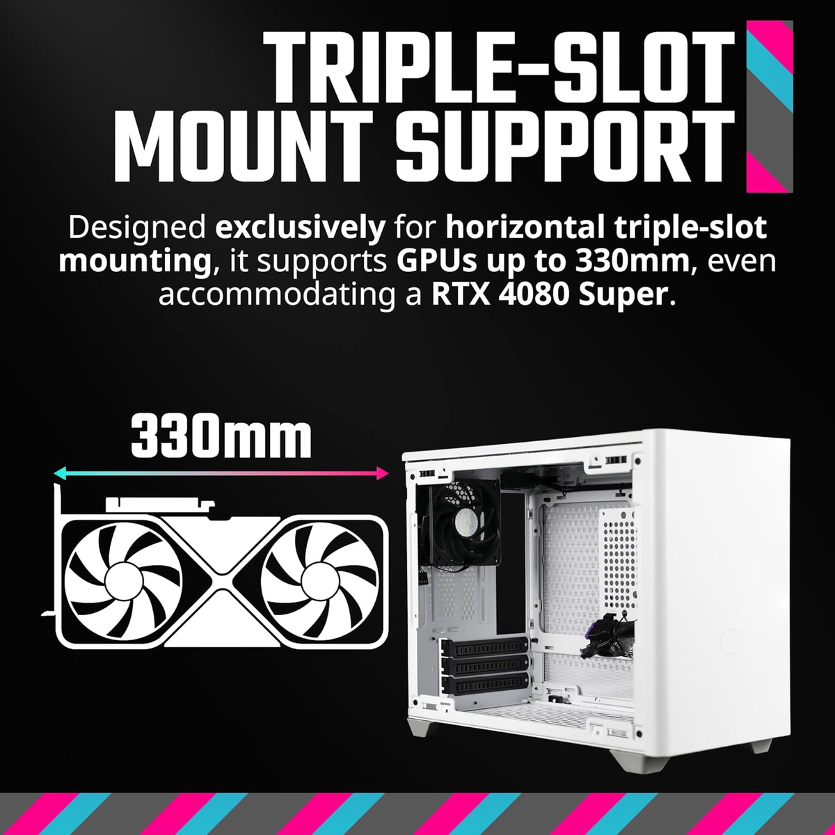 NR200 White Mini-Itx PC Case, 330Mm Horizontal Triple-Slot Mount