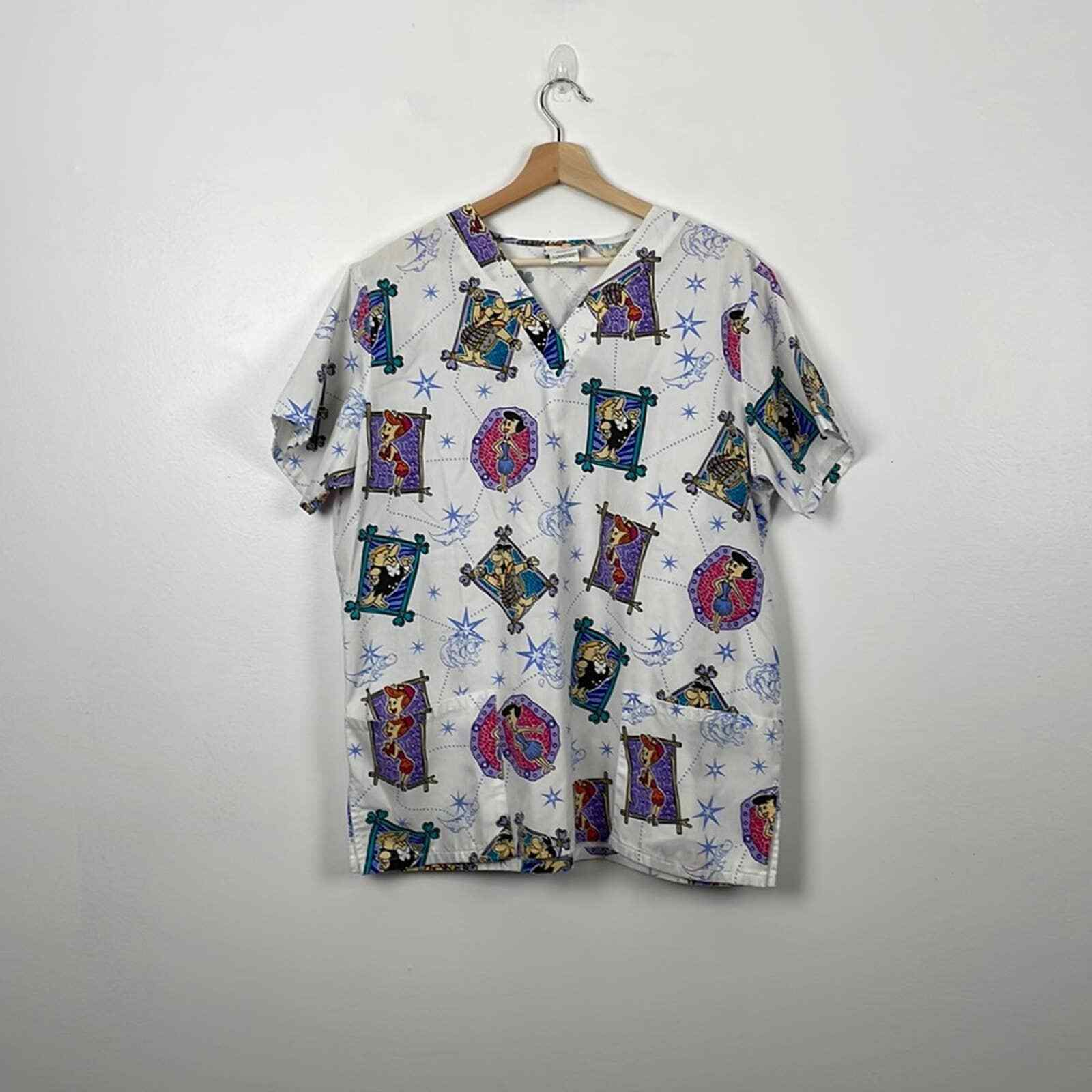Flintstones Viva Las Vegas scrub top women size large… Gem